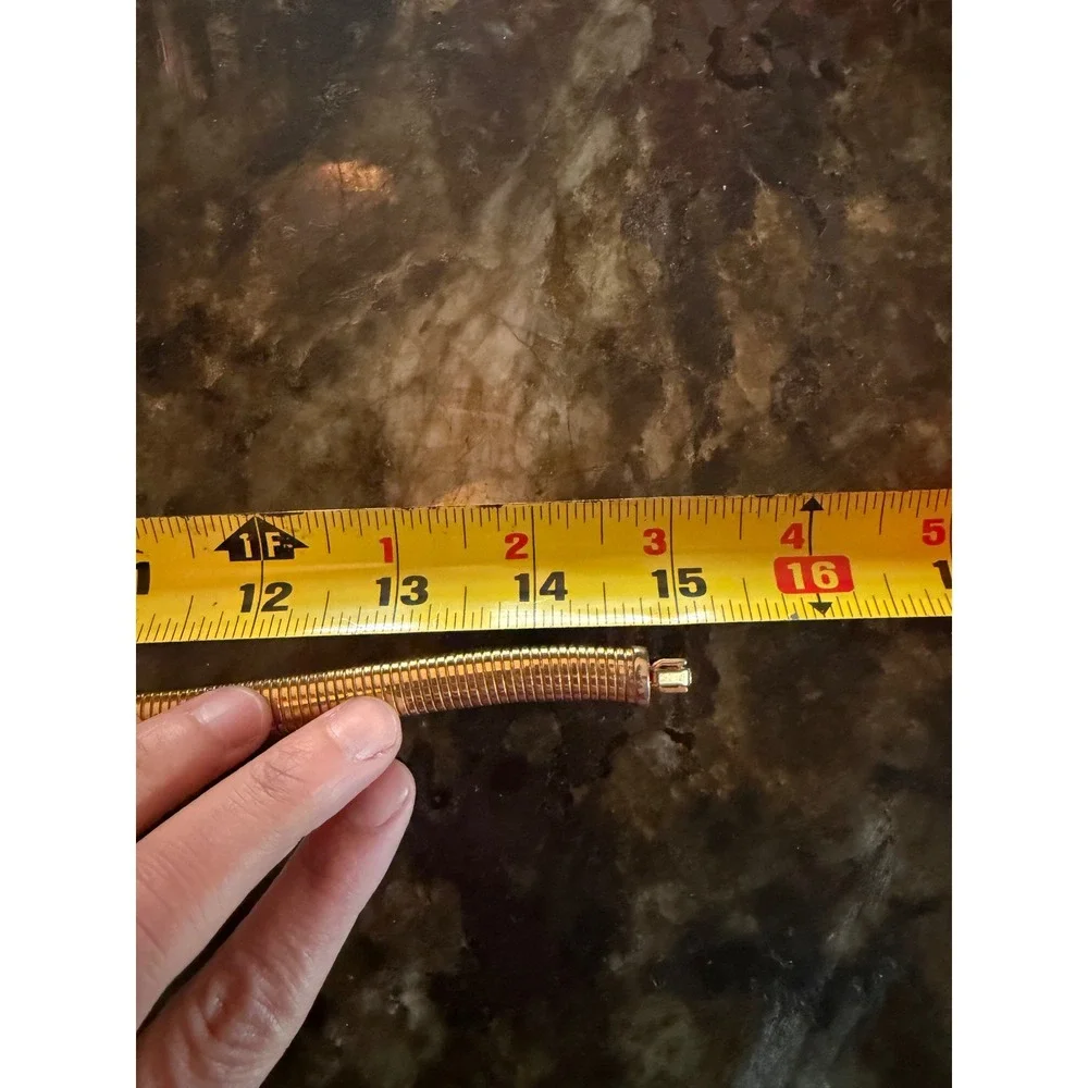 Christian Dior Vintage Gold Tone Gaspipe Tubogas Collar Necklace CD Logo Charm - Picture 8 of 10